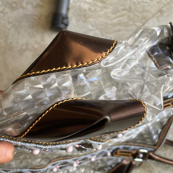 PVC Patent Zucca Spalmati Large Mixed Media B Mix Tote Multicolor Brown/ Tobacco - Picture 6 of 9